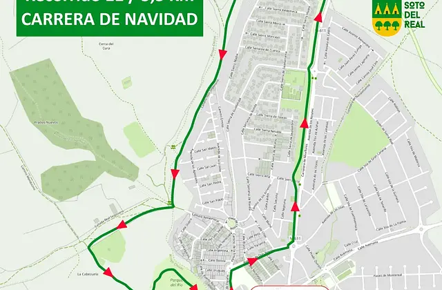 Map of the 11 km and 5.5 km circuit around the Anillo Verde (2022 edition)