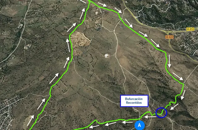 Course map of the SPRINTtrail, starting and finishing at the sports centre