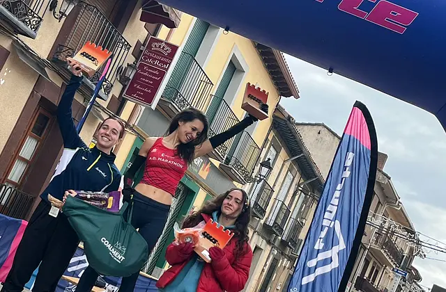 The women's podium at the 2025 race