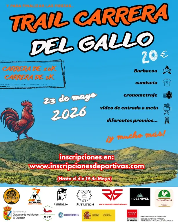 Poster for the 2026 Trail Carrera del Gallo